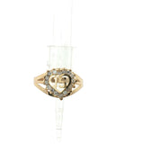 Yellow Gold Diamond Heart 15 Split Shank Ring