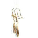 Yellow Gold Diamond Quinceañera Filigree Drop Earrings