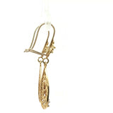 Yellow Gold Diamond Quinceañera Filigree Drop Earrings