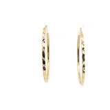 Diamond-Cut Yellow Gold Hoop Earrings