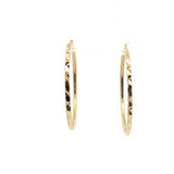Diamond-Cut Yellow Gold Hoop Earrings