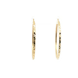 Diamond-Cut Yellow Gold Hoop Earrings