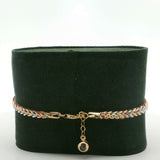 Rose Gold Diamond Crown and Number 15 Chain Bracelet