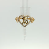 Rose Gold Diamond Crown and Number 15 Chain Bracelet