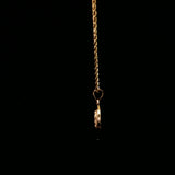 Yellow Gold Diamond Halo Guadalupe Pendant on Rope Chain