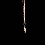 Yellow Gold Diamond Halo Guadalupe Pendant on Rope Chain