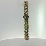 Yellow Gold Diamond Pave Cuban Link ID Bracelet