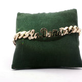 Custom Nameplate Curb Chain Bracelet in Yellow Gold