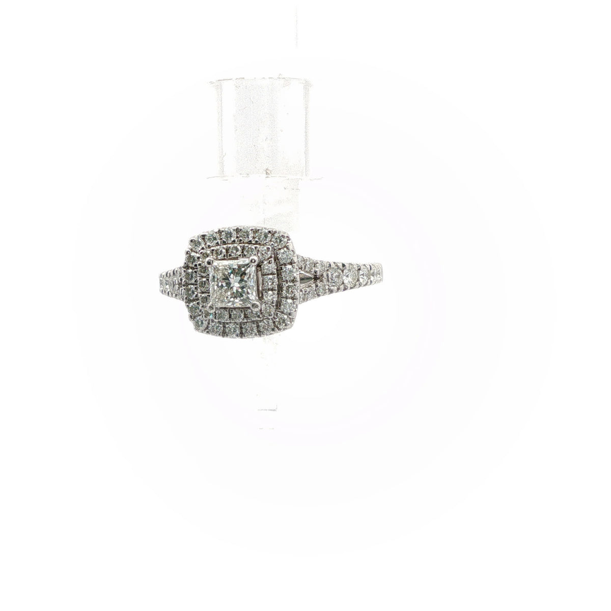 White Gold Double Halo Diamond Engagement Ring