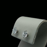White Gold Four-Prong Round Diamond Stud Earrings