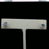 Round Diamond Four-Prong Stud Earrings in Yellow Gold