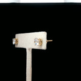 Round Diamond Four-Prong Stud Earrings in Yellow Gold