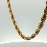 Classic Yellow Gold Twisted Rope Chain Necklace
