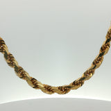 Classic Yellow Gold Twisted Rope Chain Necklace