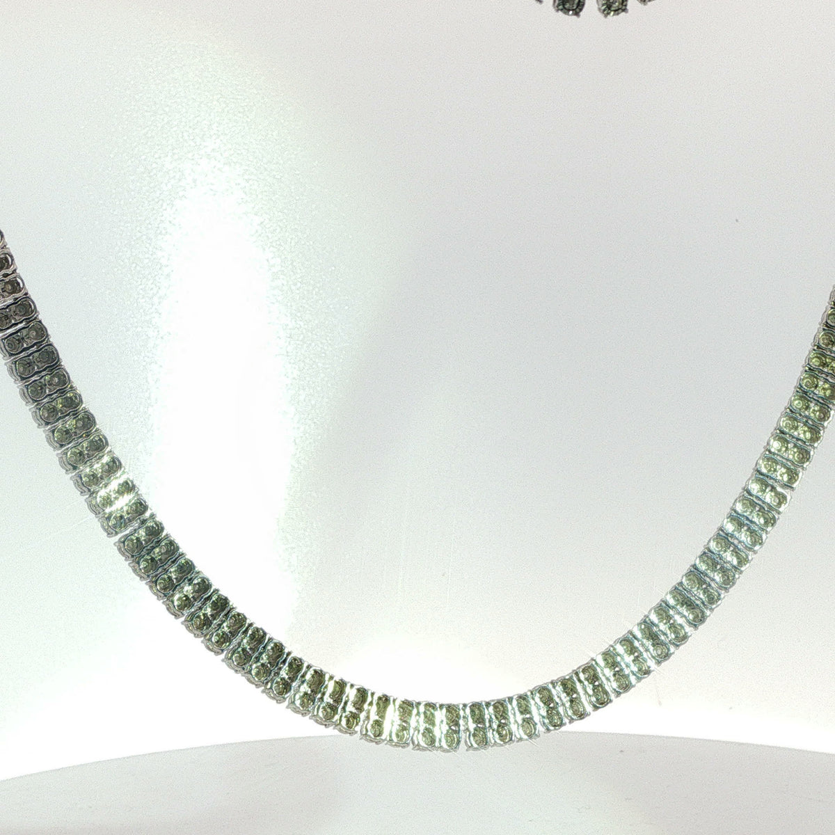 Multi-Row Diamond Collar Necklace in White Gold