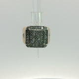 Diamond Pave Square Signet Ring in Yellow Gold
