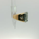 Diamond Pave Square Signet Ring in Yellow Gold