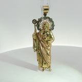 Yellow Gold Diamond Accent Saint Pendant