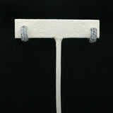 Diamond Cluster Half-Hoop Earrings in White Gold