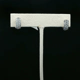 Diamond Cluster Half-Hoop Earrings in White Gold
