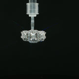 White Gold Three-Stone Diamond Halo Ring