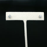 Round Cut Diamond Stud Earrings in White Gold