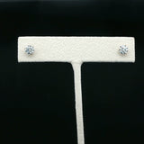Round Cut Diamond Stud Earrings in White Gold