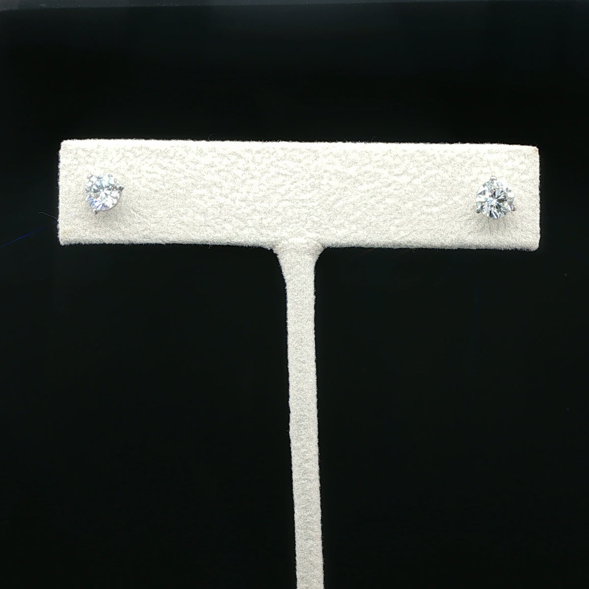 Classic Round Diamond Stud Earrings — White Gold