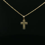 Yellow Gold Diamond Cross Pendant Necklace
