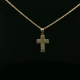 Yellow Gold Diamond Cross Pendant Necklace