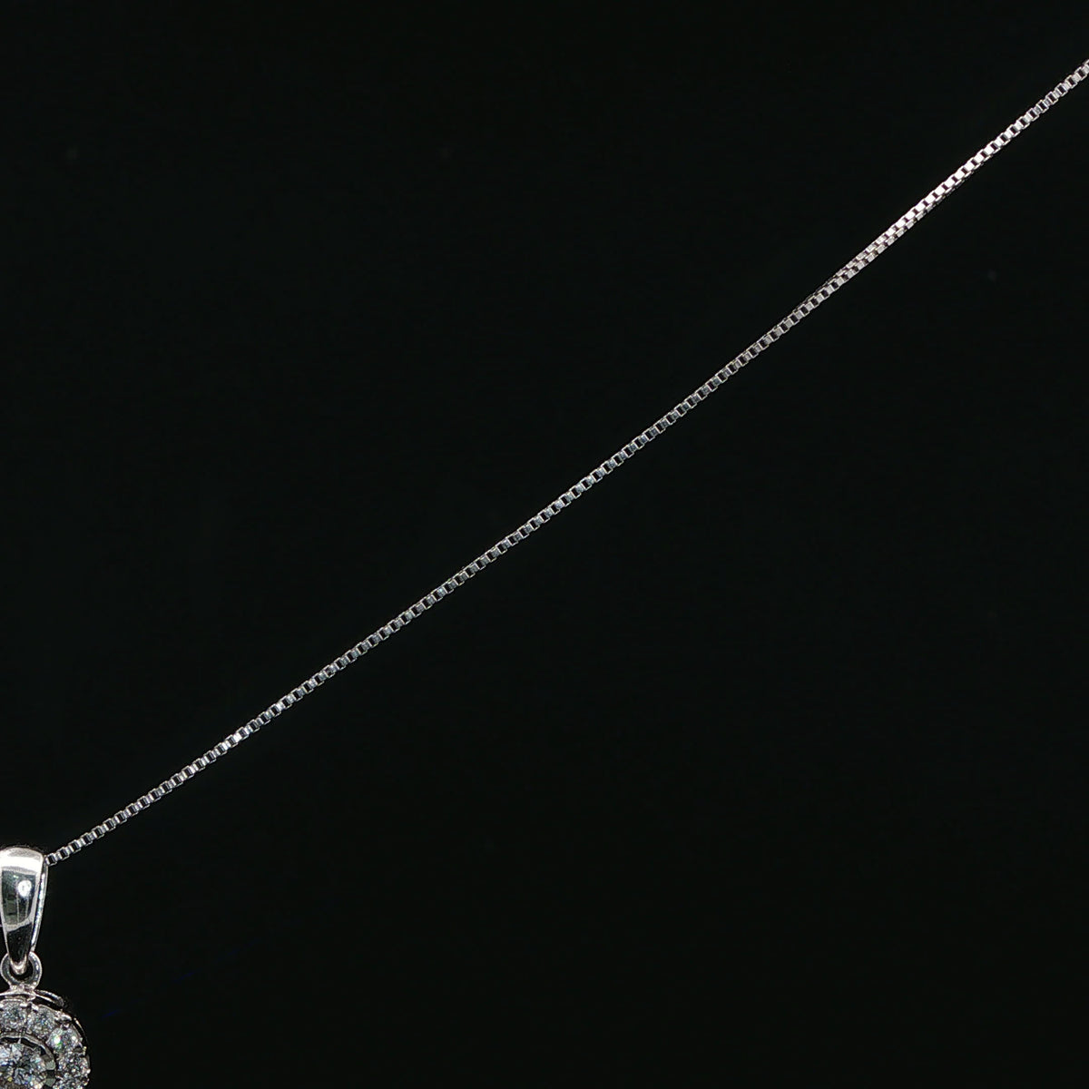 White Gold Diamond Cluster Pendant Necklace