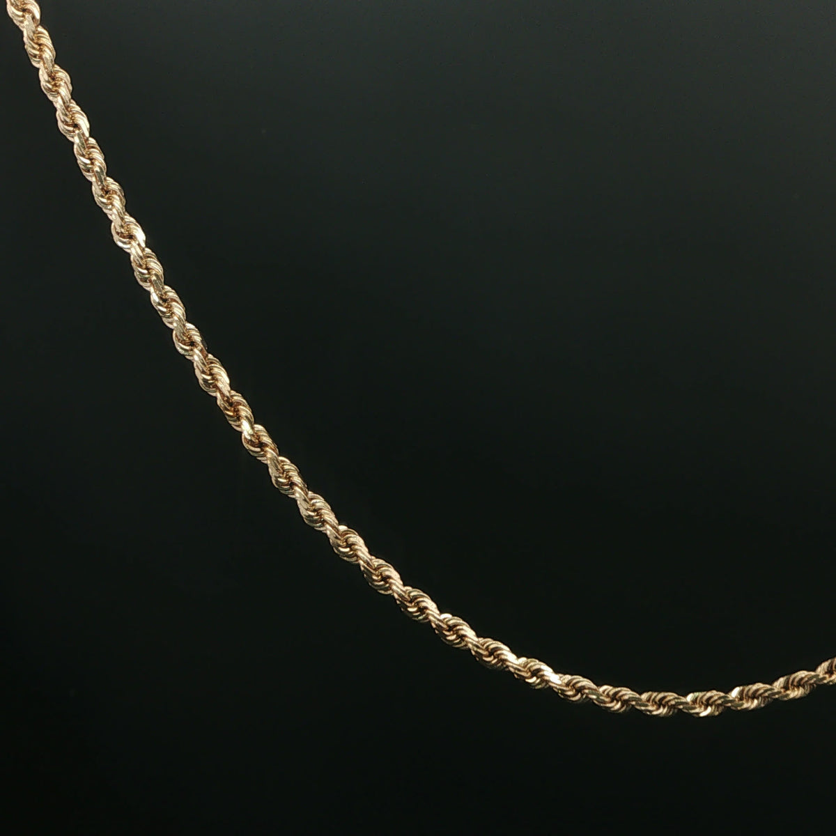 Yellow Gold Rope Chain Necklace
