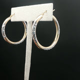 Diamond-Cut Yellow Gold Hoop Earrings