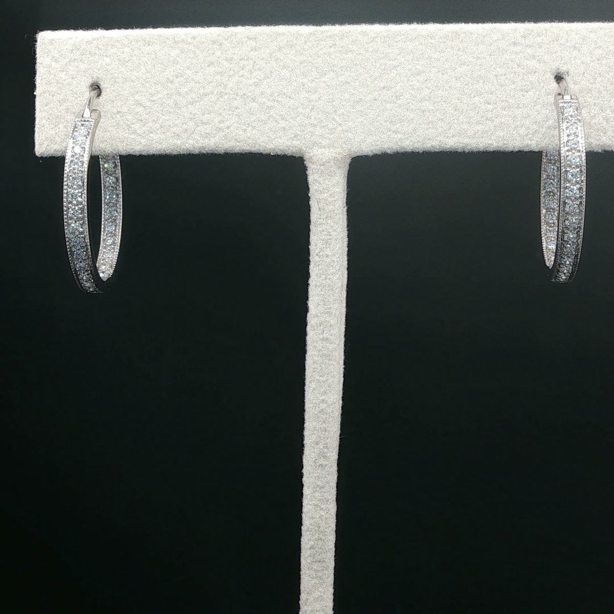 Diamond Inside-Out Hoop Earrings in White Gold