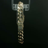 Yellow Gold Emerald Saint Figure Chain Bracelet