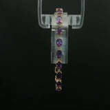 Oval-Cut Amethyst Chain Bracelet in Yellow Gold