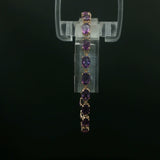 Oval-Cut Amethyst Chain Bracelet in Yellow Gold