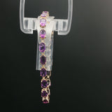 Yellow Gold Oval Amethyst Tennis Bracelet