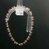 Yellow Gold Oval Amethyst Tennis Bracelet