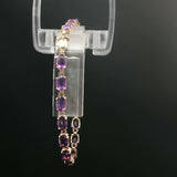 Yellow Gold Oval Amethyst Tennis Bracelet
