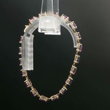 Yellow Gold Oval Amethyst Tennis Bracelet