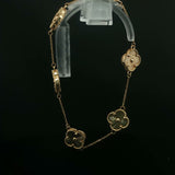Yellow Gold Clover Motif Chain Bracelet