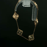 Yellow Gold Clover Motif Chain Bracelet