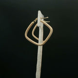 Yellow Gold Textured Twisted Hoop Earrings