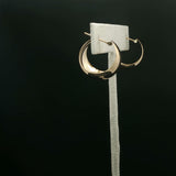 Sculpted Tapered Yellow Gold Hoop Earrings