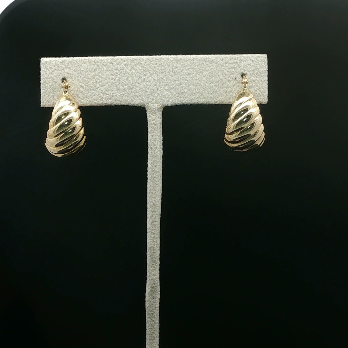 Yellow Gold Twisted Teardrop Drop Earrings