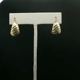 Yellow Gold Twisted Teardrop Drop Earrings