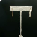 Yellow Gold Elongated Rectangular Hoop Earrings