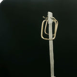 Yellow Gold Elongated Rectangular Hoop Earrings