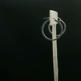 Diamond Hoop Earrings in White Gold